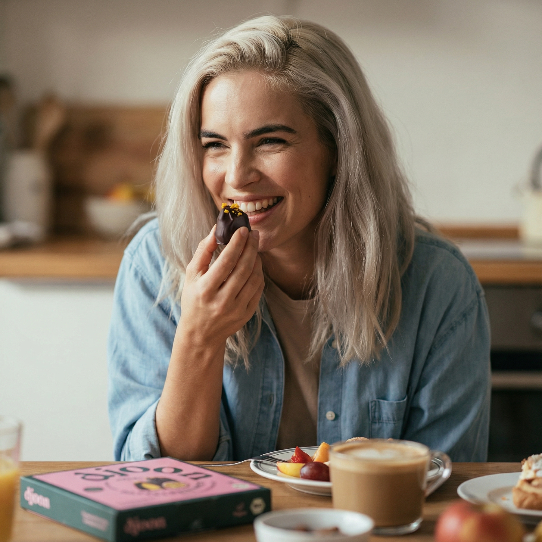 djoon – Doces cobertos de chocolate por atacado – Tâmaras com chocolate: Loucura de Maracujá (Bio)4