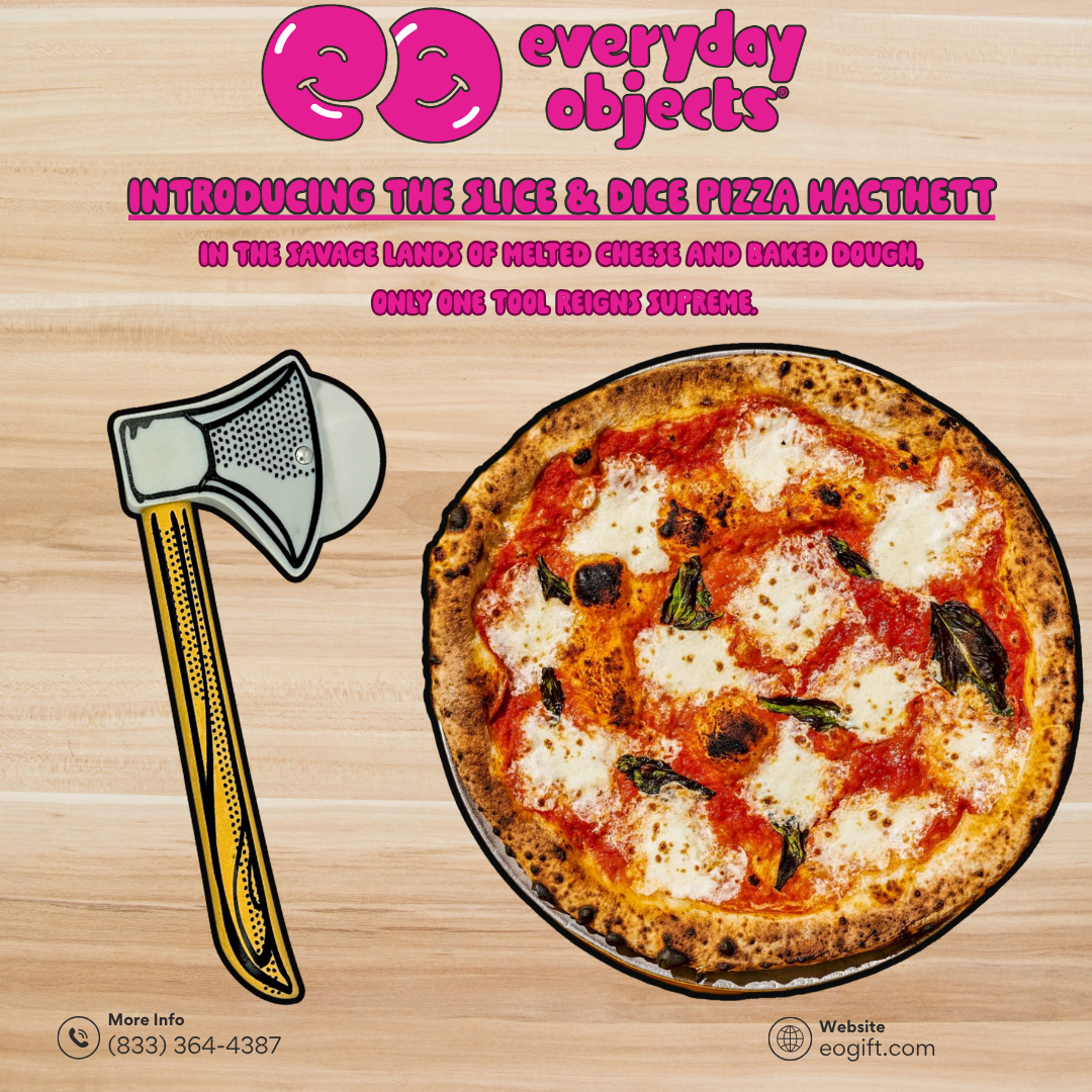 Everyday Objects - Wholesale Pizza Wheel - Slice 'N Dice Pizza Cutter Hatchet - Stainless Steel Blade1