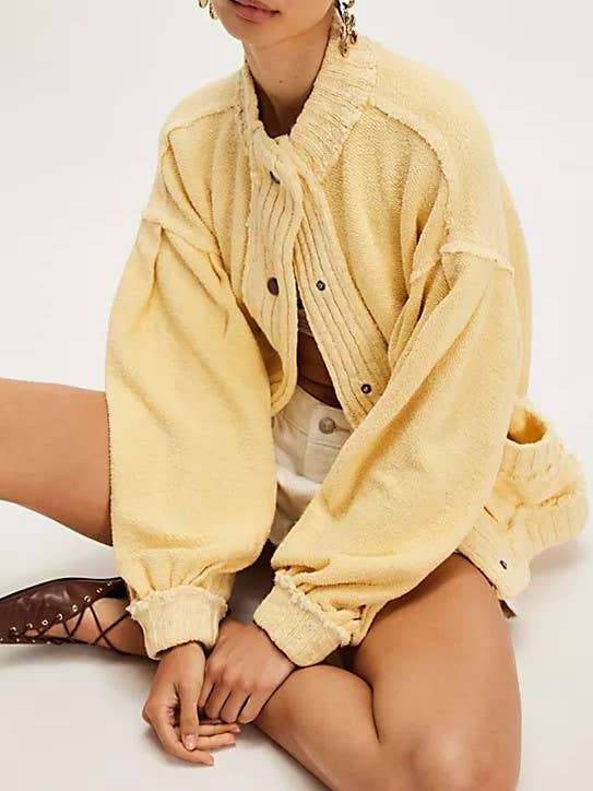 Rosa Clothing - Wholesale Cardigan - Women's - Cozy slouchy boxy drop-shoulder sleeves cardigan12