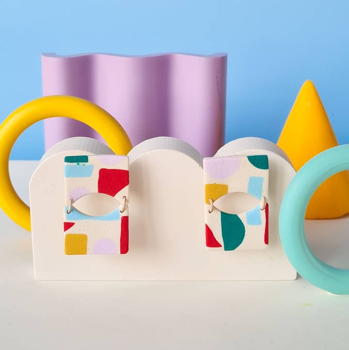 Mono - Wholesale Dangle Earrings - colorful patterned handmade clay earrings in 19 varieties1