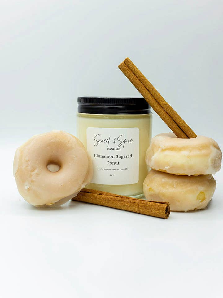 Cinnamon Sugared Donut Soy Wax Candle for wholesale by Sweet & Spice Candles