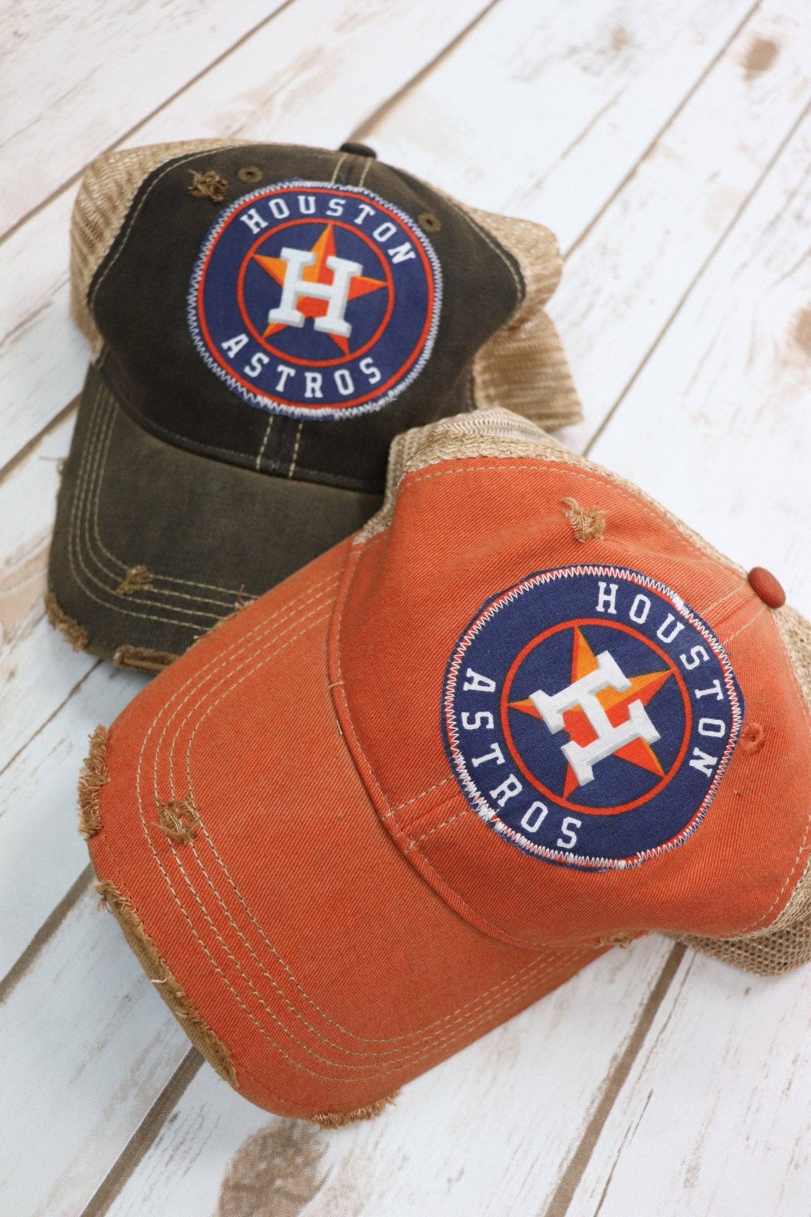 Sweet Texas Treasures - Wholesale Trucker Hat - Unisex - Houston Baseball Circle Dirty Trucker Hat [All Colors]8