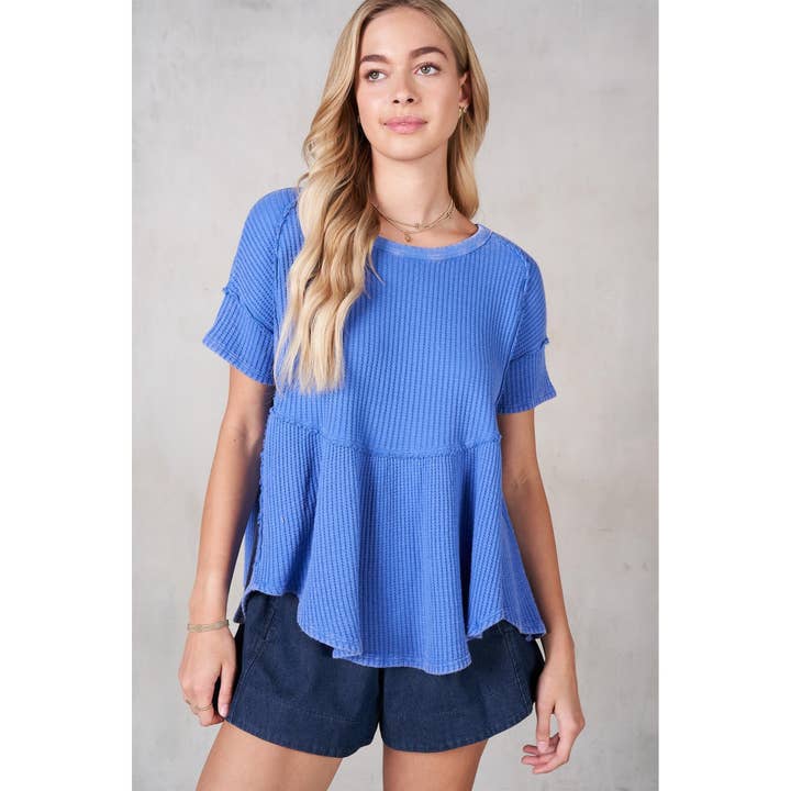 Flare Cotton Waffle SS Top for wholesale by lalamia