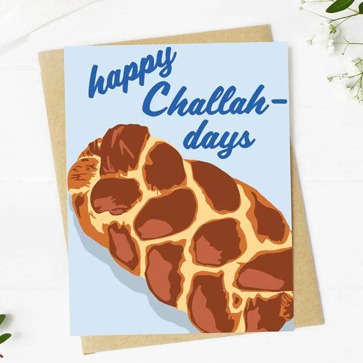 "Happy Challah-days" Hanukkah Card for wholesale by Big Moods