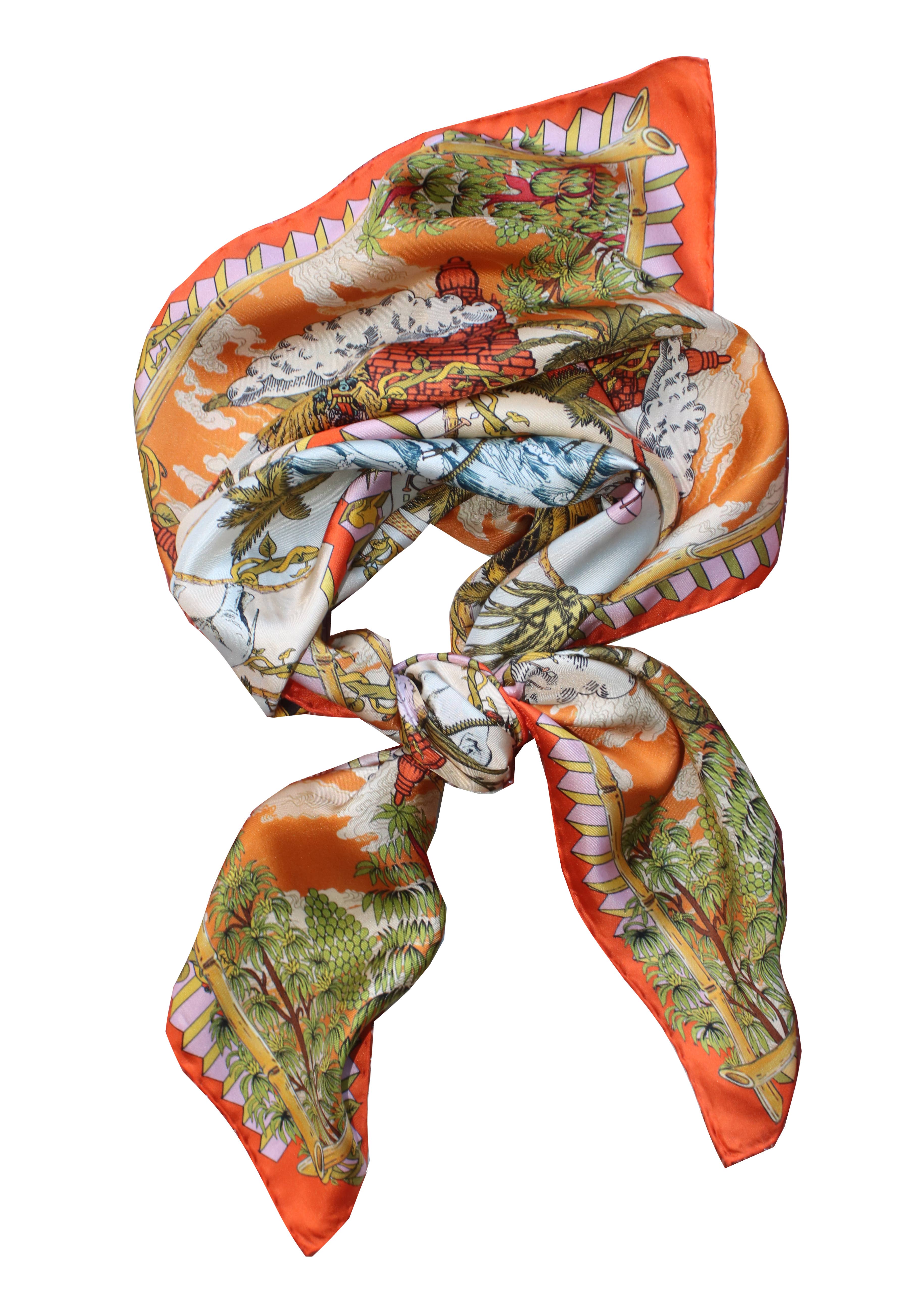 SOIE-MEME – Großhandel Schal – Damen – Makasih, orange Seidenschal5