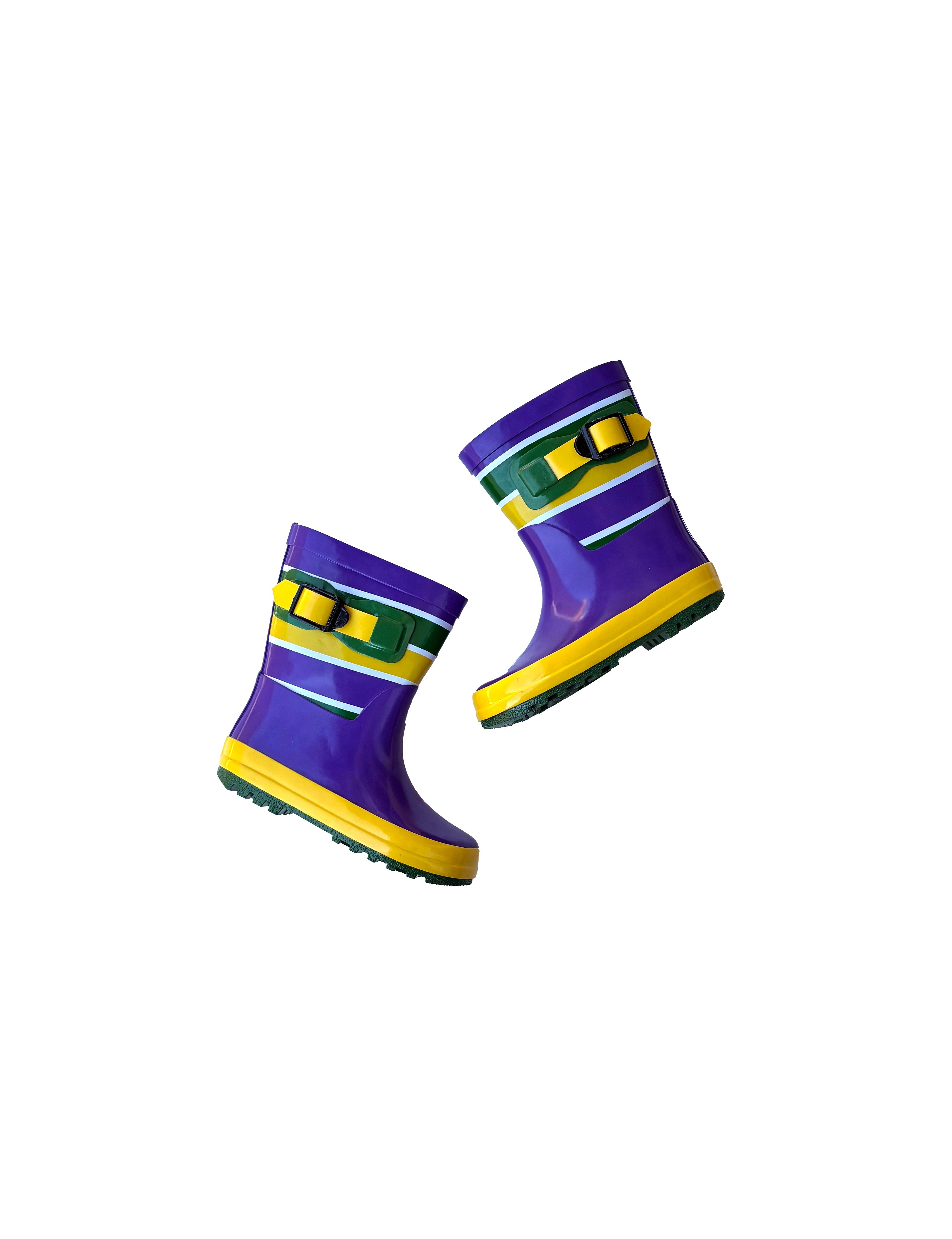 Mardi Gras Creations - Wholesale Rain Boots - Kids - Unisex Striped Rain Boots - Toddler5