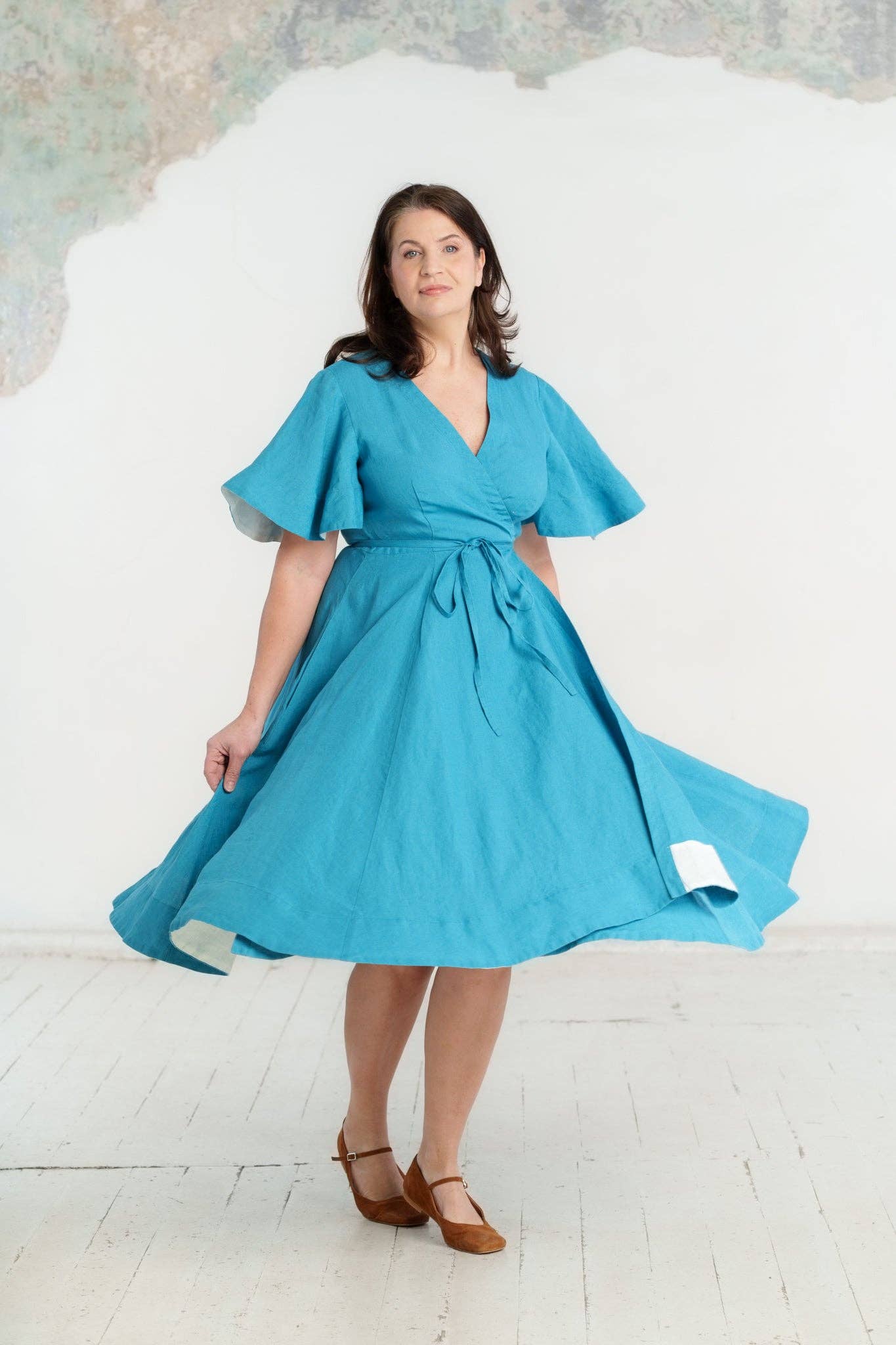 Son de Flor - Wholesale Jurk - Dames - Wikkeljurk met vlindermouwen55