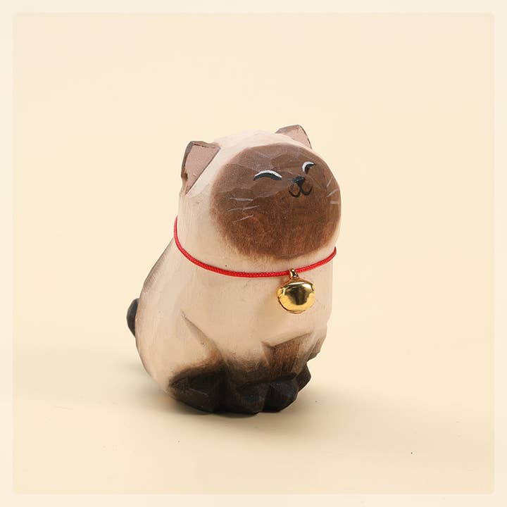 Gohobi (We cover U.S. import duties) - Wholesale Decorative Figurine - Gohobi Handcrafted Large Wooden Siamese Cat Ornament13