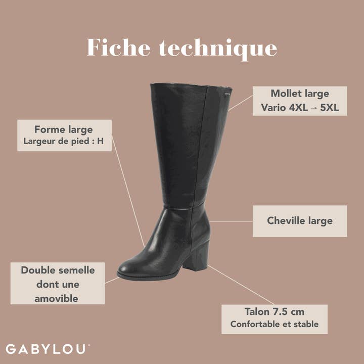 Gabylou - Wholesale Boots - Women's - 4XL Boots for Wide Calves - Gladys Model10