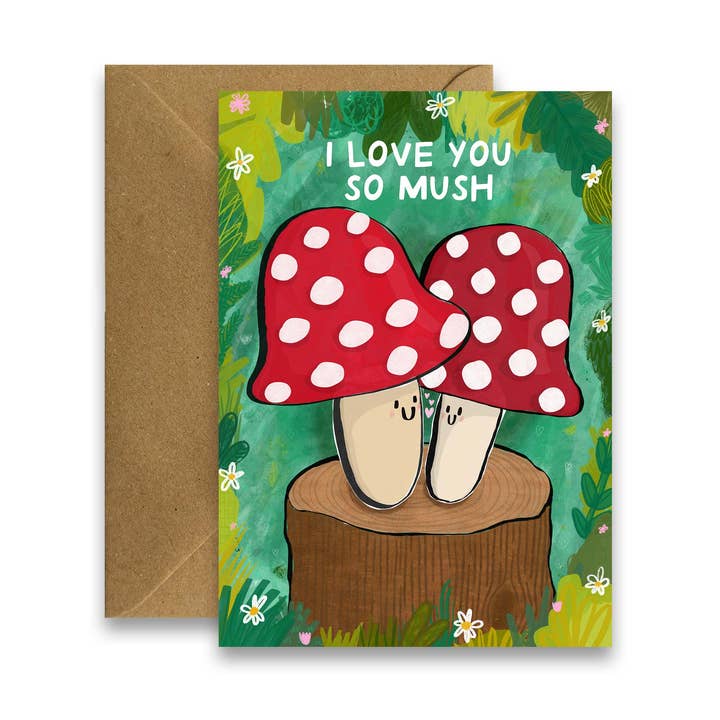 Ich liebe dich so sehr - Süße Pilzkarte für den Großhandel von By Claire Schorman