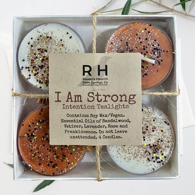 Raven’s Hearth – Velas aromáticas por atacado – Velas Tealight Eu Sou Forte | Neutro em termos de género | Vegan3