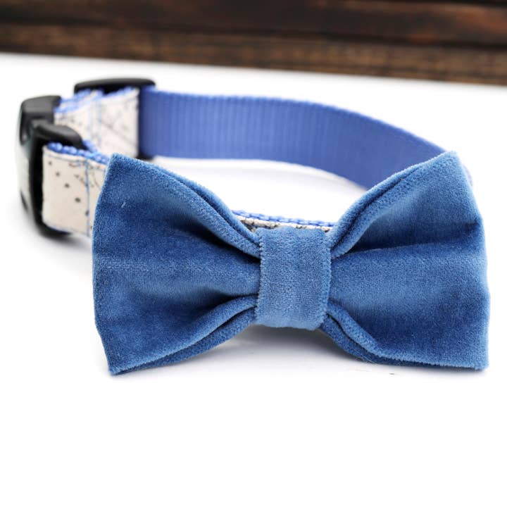 Mimi Green - Wholesale Pet bow tie – Dog - Velveteen Dog Collar Bow Tie1