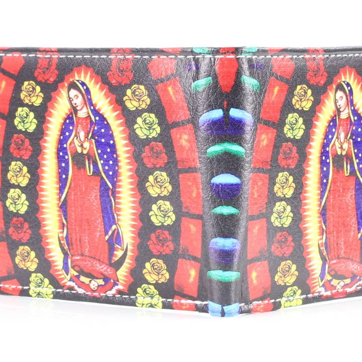 Leather Impressions Inc - Wholesale Wallet - Women's - Lady Guadalupe Roses Vegan Leather Bifold with Gift Box5