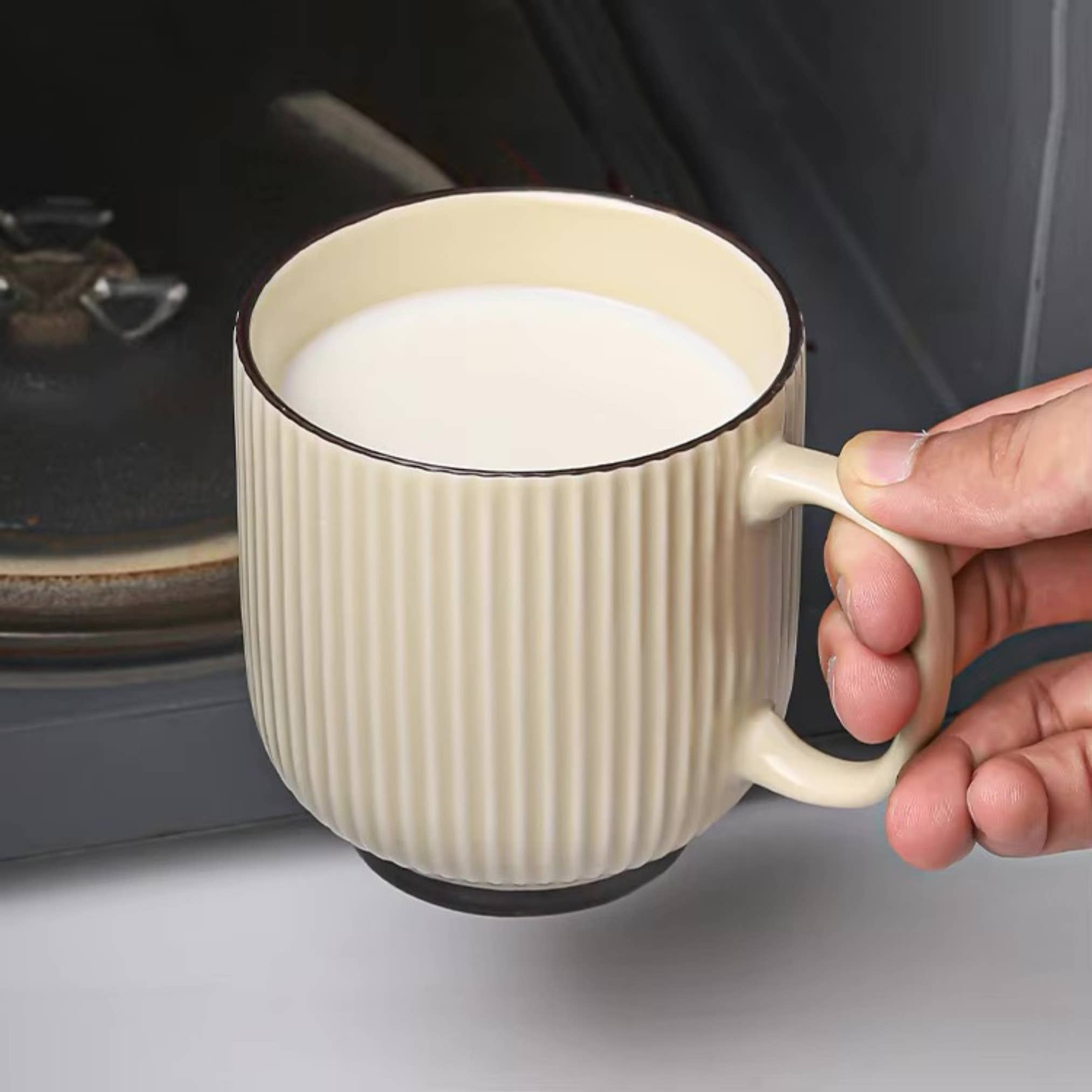 The Arinna Collection LLC - Wholesale Coffee Mug - Coffee Mug with Striped Modern Vintage Nordic Style-12 oz 6