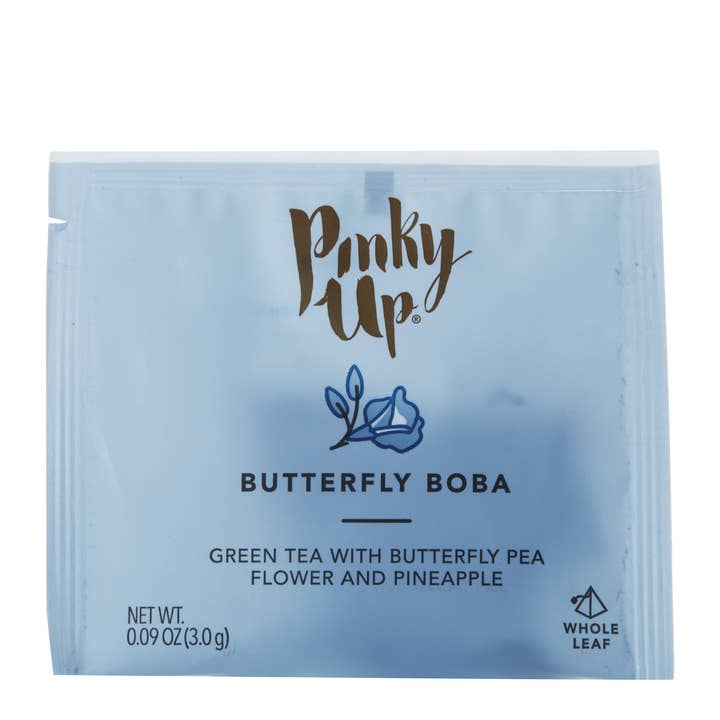 Pinky Up - Wholesale Tea Bags - Boba Tea - Butterfly - Box of 12 Wrapped Pyramid Sachets