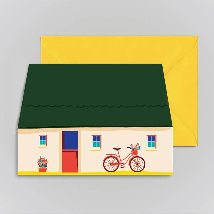 Green Cottage Mini Greeting Card for wholesale by Pawpear