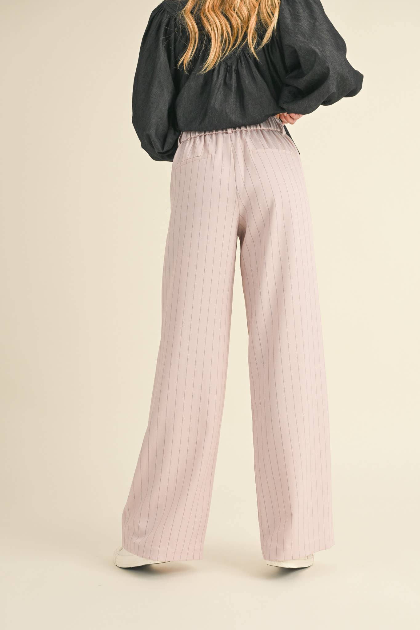 &MERCI - Wholesale Pants - Women's - WIDE LEG PINSTRIPE TROUSERS MP341124