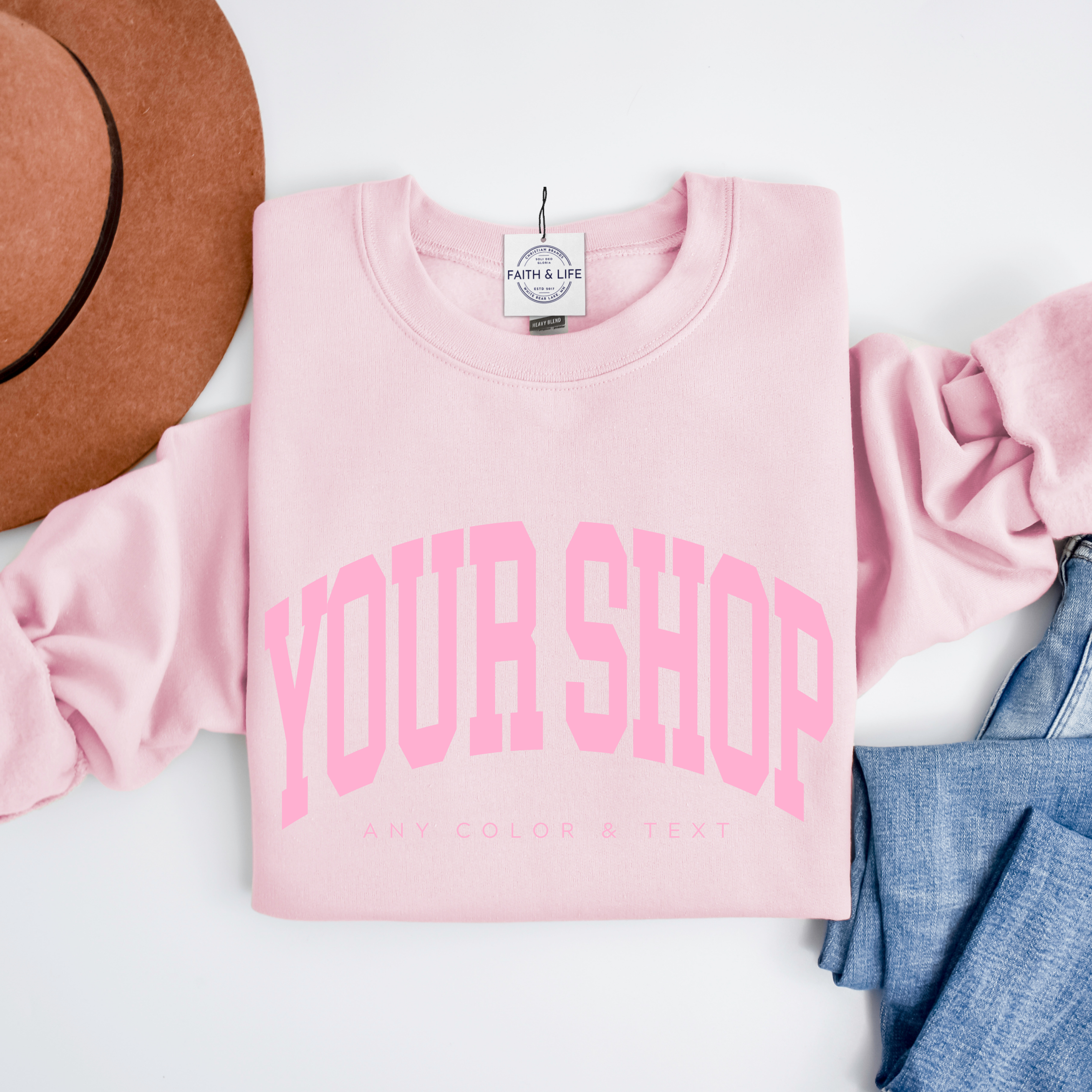 Faith & Life Christian Brands - Wholesale Graphic Sweatshirt - Women's - Custom Pilates Studio Personalized Crewneck Sweatshirt12