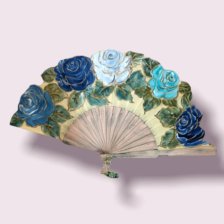 Arte e sfizio - Wholesale Handheld Folding Fan - Hand painted fans in fabric and wood26
