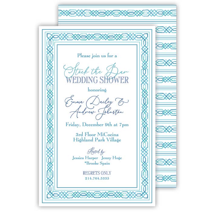 RosanneBeck Collections – Convites por atacado – Corrente de bloqueio turquesa grande plana