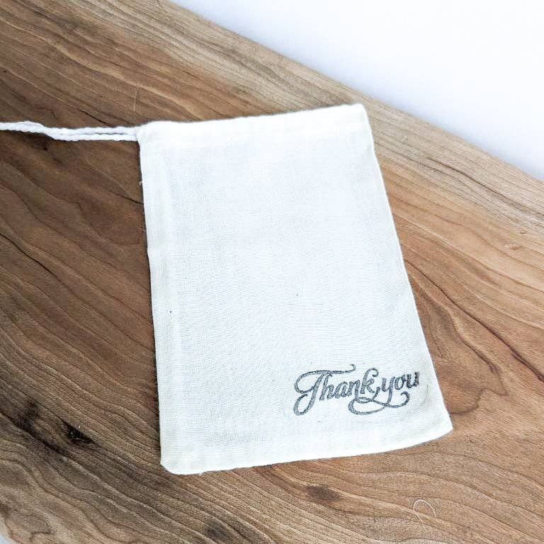 Town & Earth - Wholesale Gift Bag - Muslin Bag | Thank You | 6" x 4" | Gift Bag0
