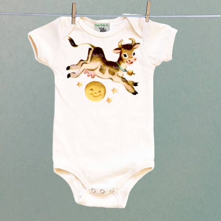 Acme. Baby Co. LLC - Wholesale Bodysuit (Non-Footed) - Baby - Cow Jumps Over Moon One Piece Baby Onesie Bodysuit4