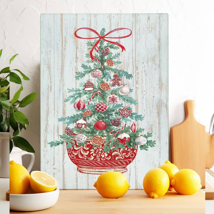 Glass Trivet Christmas Chinoiserie Christmas Tree for wholesale by Avery Lane Gifts