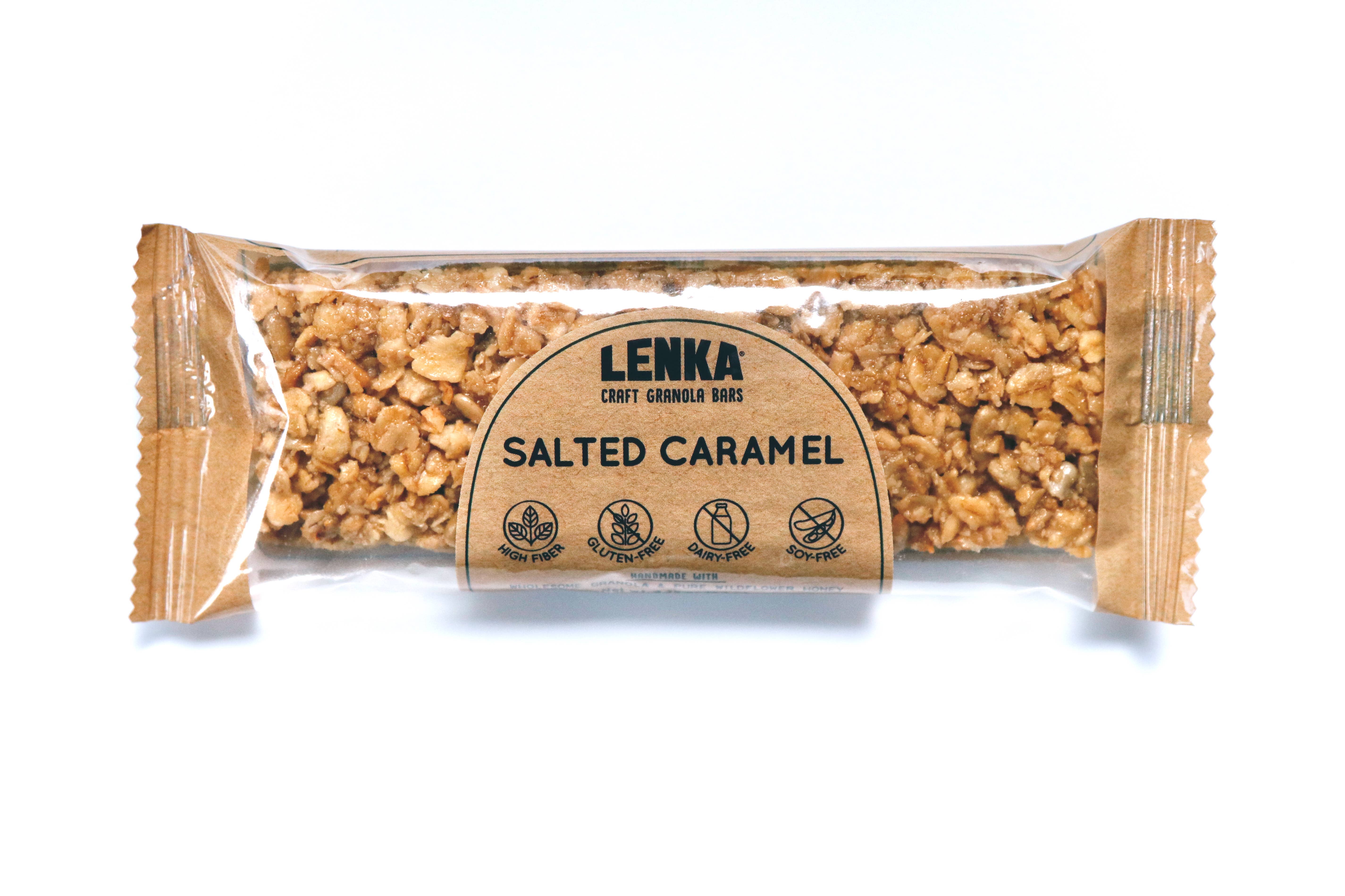 Lenka Craft Granola Bars - Wholesale Snack Bar - Salted Caramel Granola Bar - Dairy Free, High Fiber