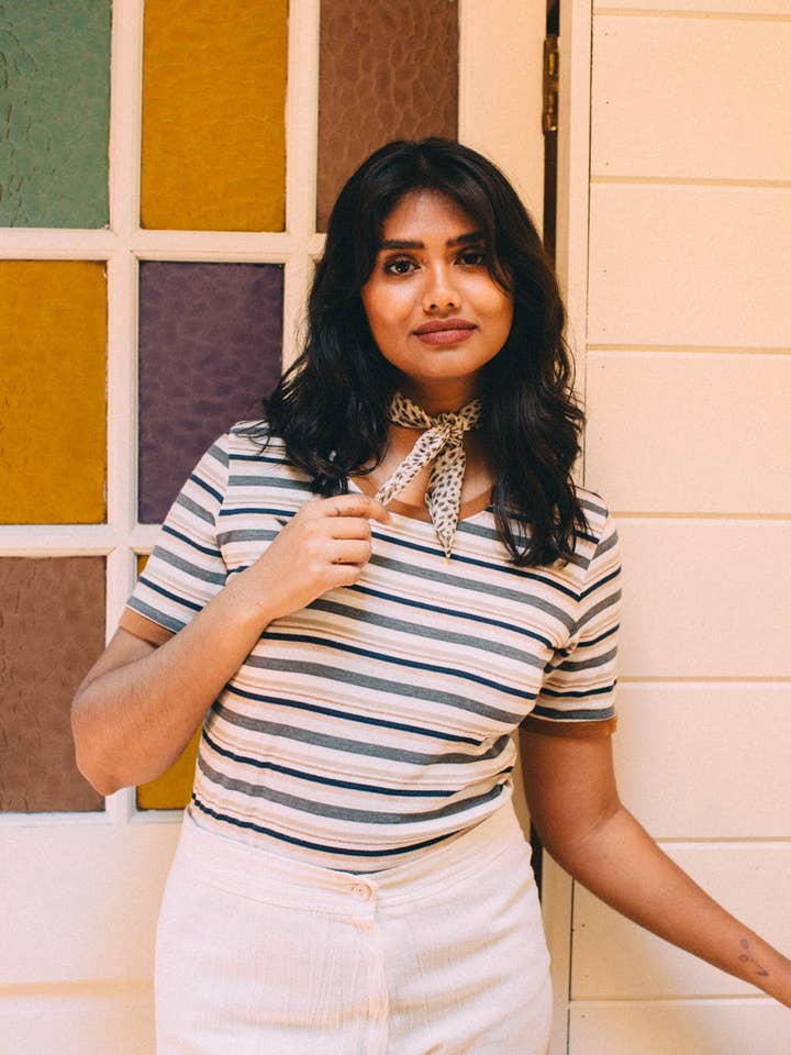 Stripe B | Women's Fitted Ringer for wholesale by The Bee & The Fox