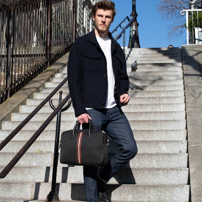 E2R PARIS - Wholesale Laptop Bag - Men's - 15-inch black eco-friendly computer bag for men Enzo ABA3