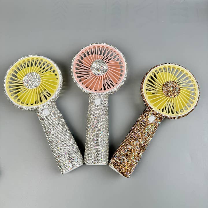 Ole - Wholesale Handheld Electric Fan - Ceramic Rhinestone Portable Fan MIS10208