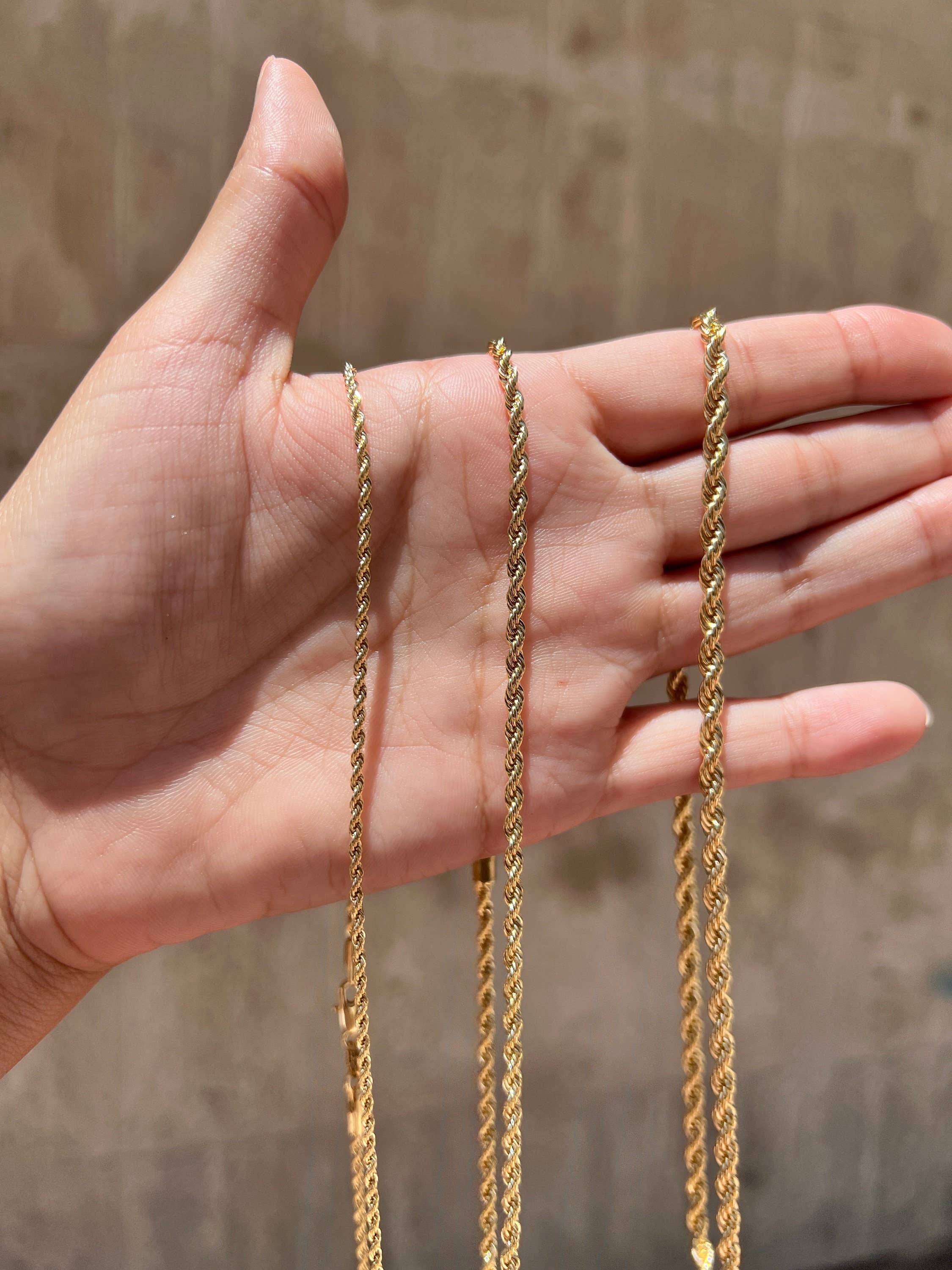 The Bead Bazaar - Wholesale Link & Chain Necklace - Wholesale Gold Filled 3mm Rope Chain, 18KT Bulk Gold Filled Rope Chain, Gold Chains, Gold Filled Chain, Finished Necklaces, Wholesale Rope Chain7