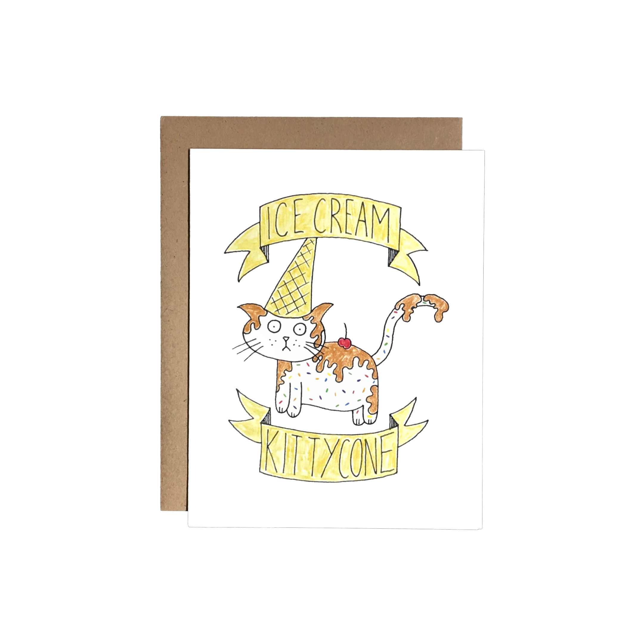 Chateau Blanche - Wholesale Everyday Greeting Card - Ice Cream Kitty Cone Card3