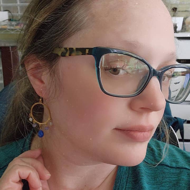 Sara Sela Jewelry - Wholesale Dangle Earrings - Gemstone and Brass Chandelier Bridal Statement Earrings7