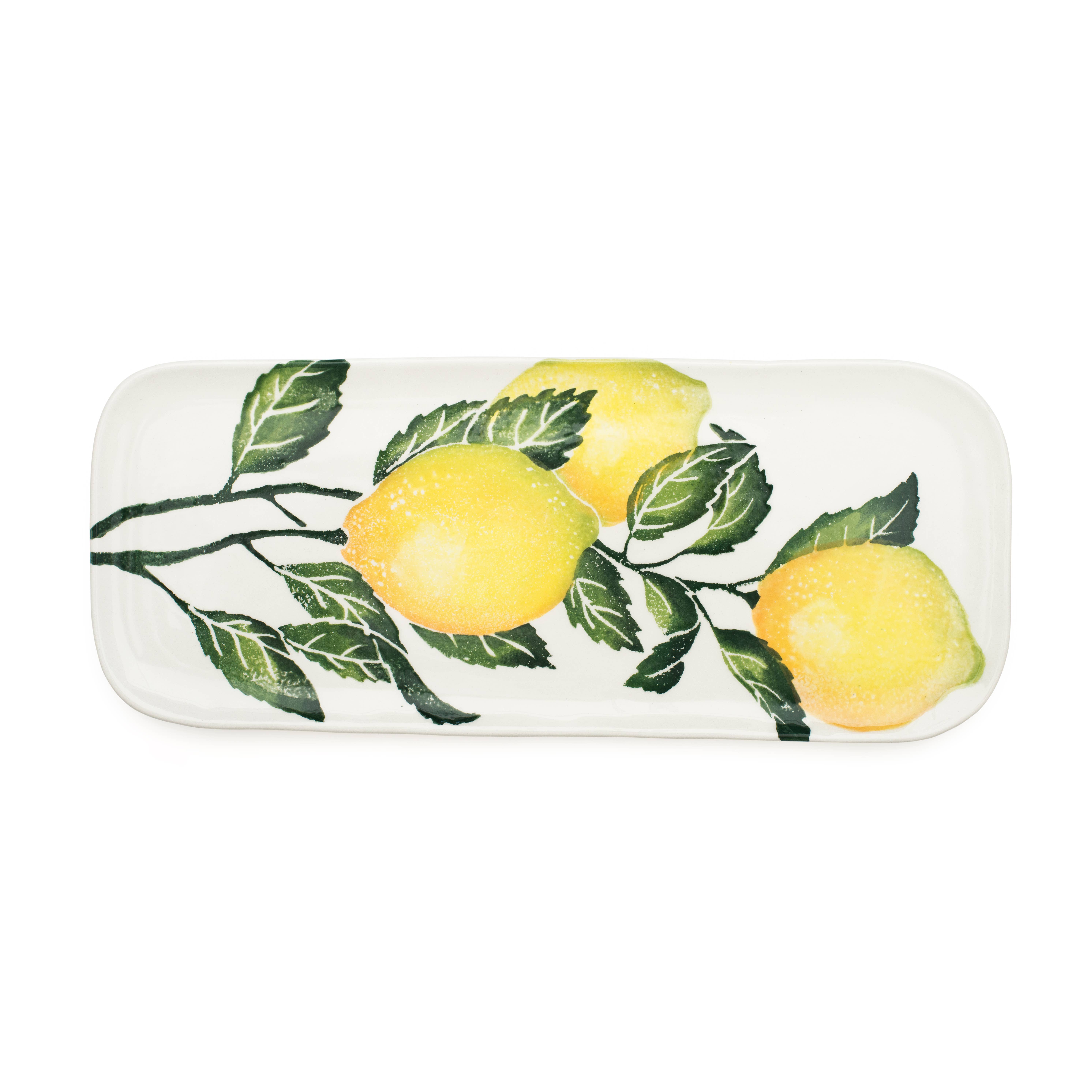 BlissHome – wholesale Platter – Tray/Platter, Sicilian Lemons on the Vine2