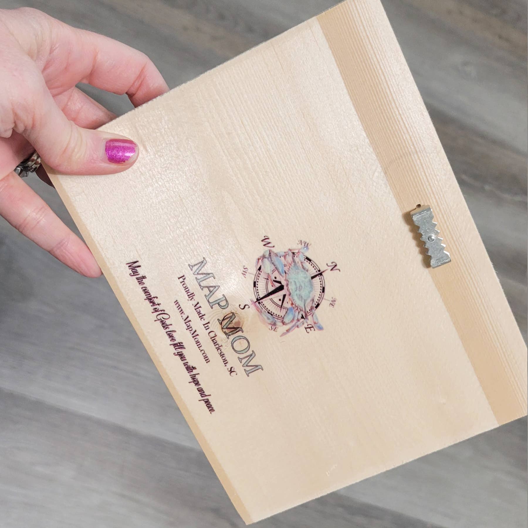 Map Mom - Wholesale Art Print - Blue Heron Wood Plank Art- 5x7 Inches- Flying2