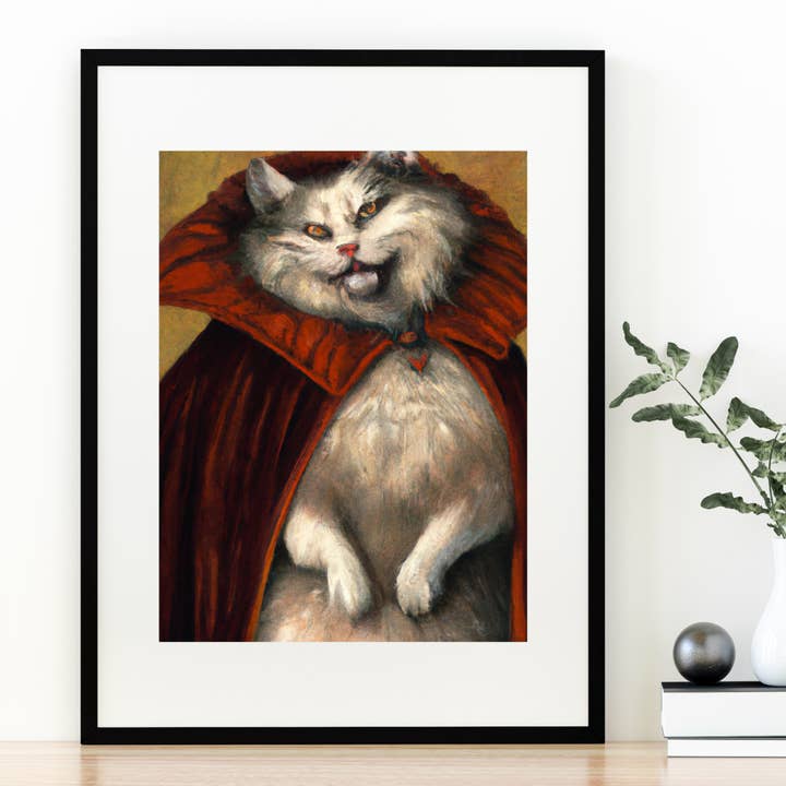 Art Print - Vampuuur Renaissance Fancy Cat for wholesale by The Wolfshop