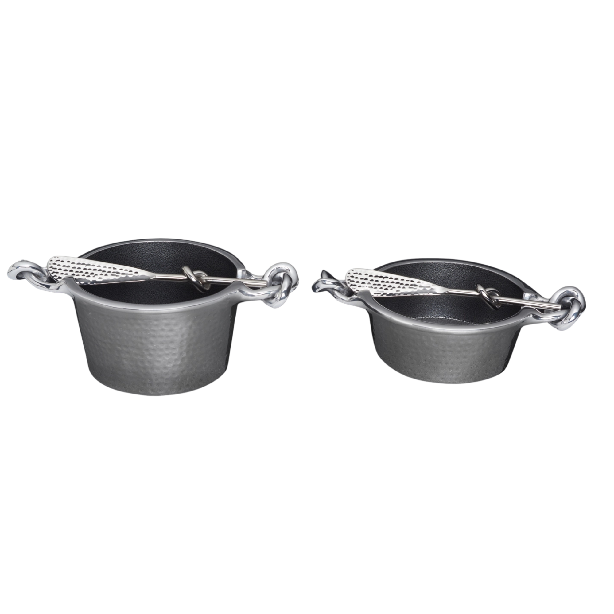 Inspired Generations - Wholesale Condiment/Dip Bowl - Knotty Hammered Deligance with Spreader1