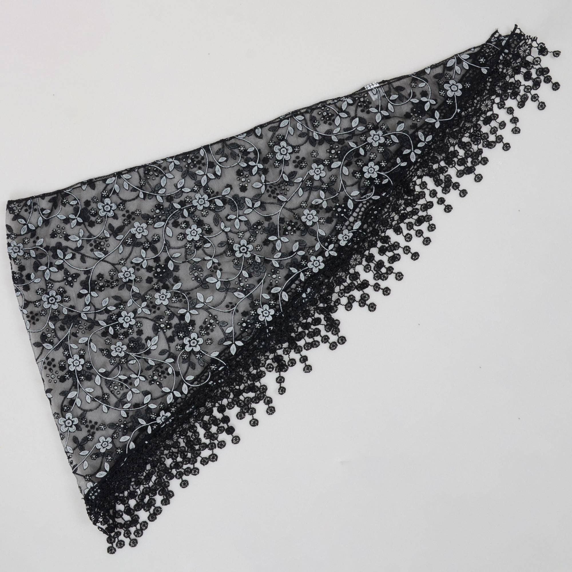 AK Brand - Venta al por mayor Bufanda - Mujer - Bufanda triangular ligera de encaje floral para la cabeza25