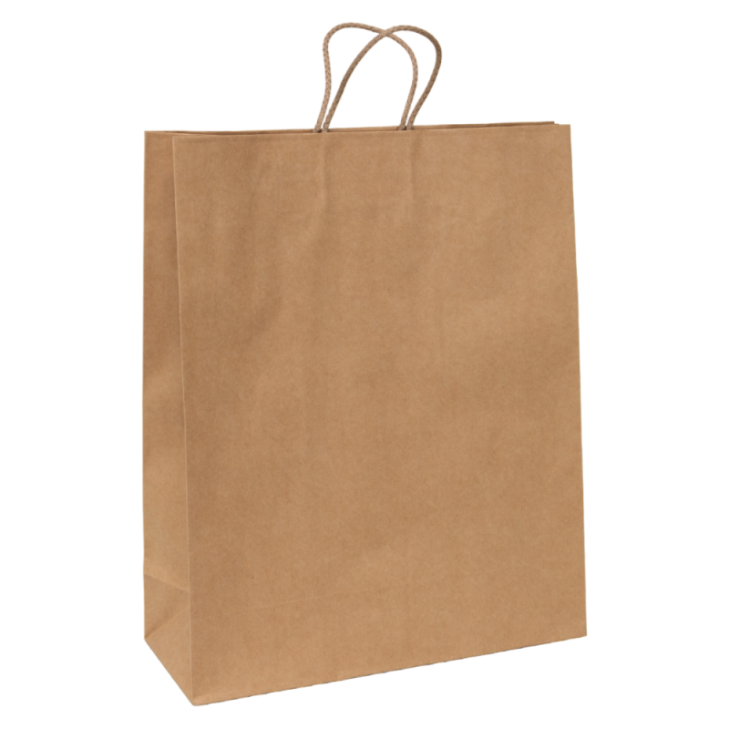 Deffrennes - Wholesale Gift Bag - Rectangular Kraft bag with brown twisted handles 34x14x39.5cm0