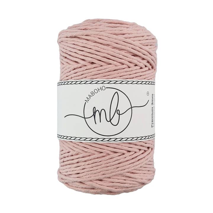 Maboho - 3 mm roze premium gerecycled macramégaren, 150 m voor wholesale door Makramee Manufaktur