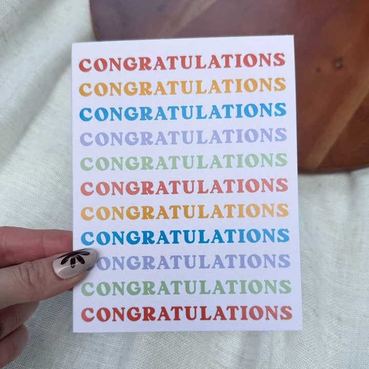 Big Moods - Wholesale Congratulations Card - Congratulations Multicolor Stack Text Card2
