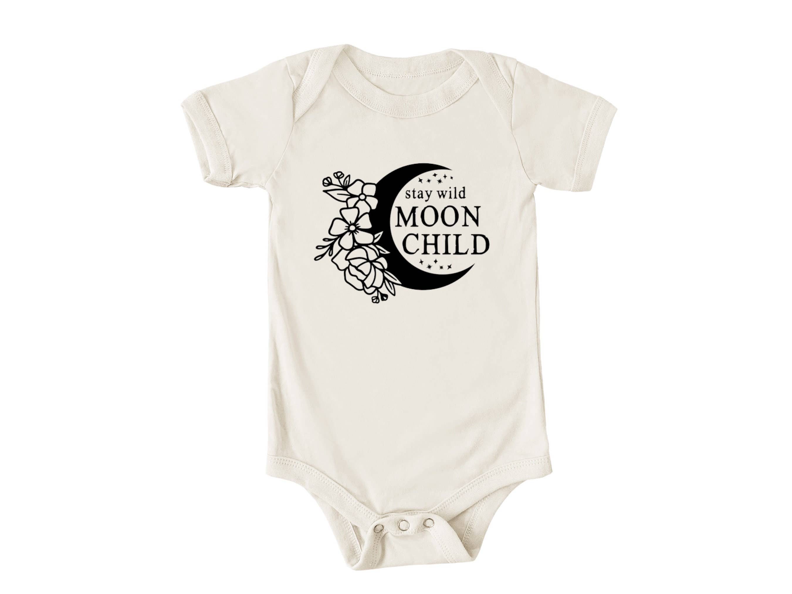 Milk Club Boutique - Wholesale Screen Printed T-Shirt - Kids - Stay Wild Moon Baby Bodysuit, Boho Toddler T-Shirt1