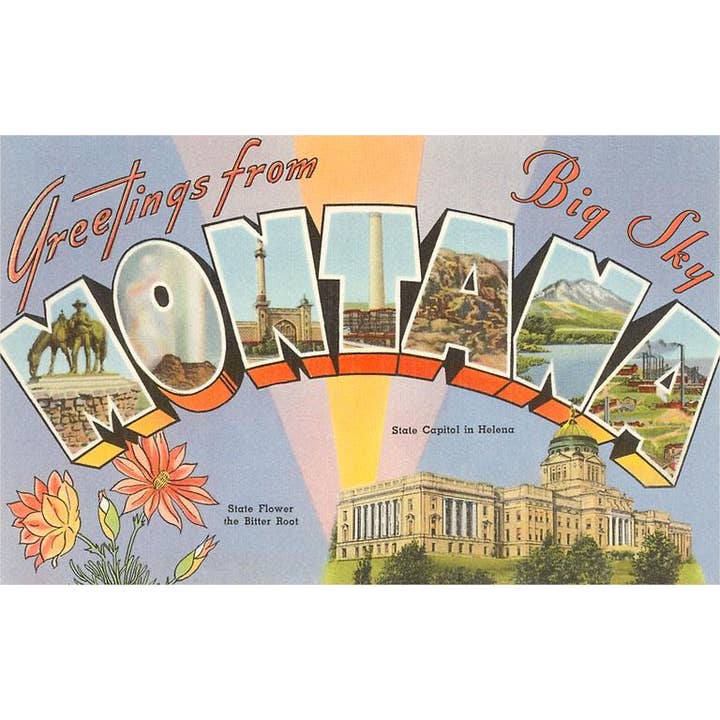 Postcard MT-263 Greetings from Montana for wholesale by Found Image Press