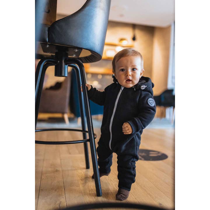 Combinaison en coton TEDDY FUN2BEMUM avec oreilles d'ours NOIR pour la vente par FUN2BEMUM