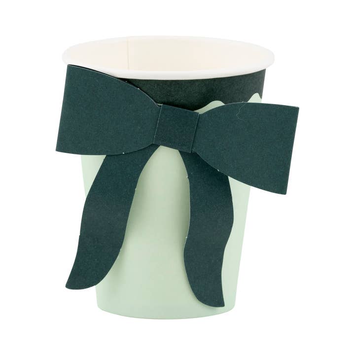 BOW1108 - Mint and Green Bow Paper Cups for wholesale by My Mind’s Eye