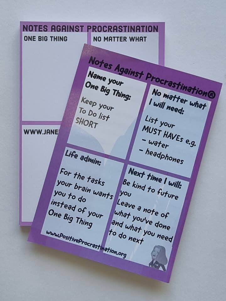 A6 Plan for Success Notepads for wholesale by PositiveProcrastination.Org