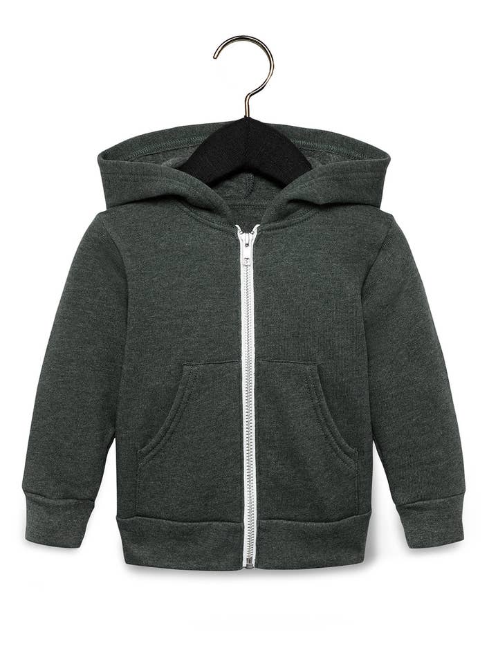 Total Apparel - Wholesale Hoodie - Kids - Bella + Canvas 3739T - Toddler Full-Zip Hooded Sweatshirt