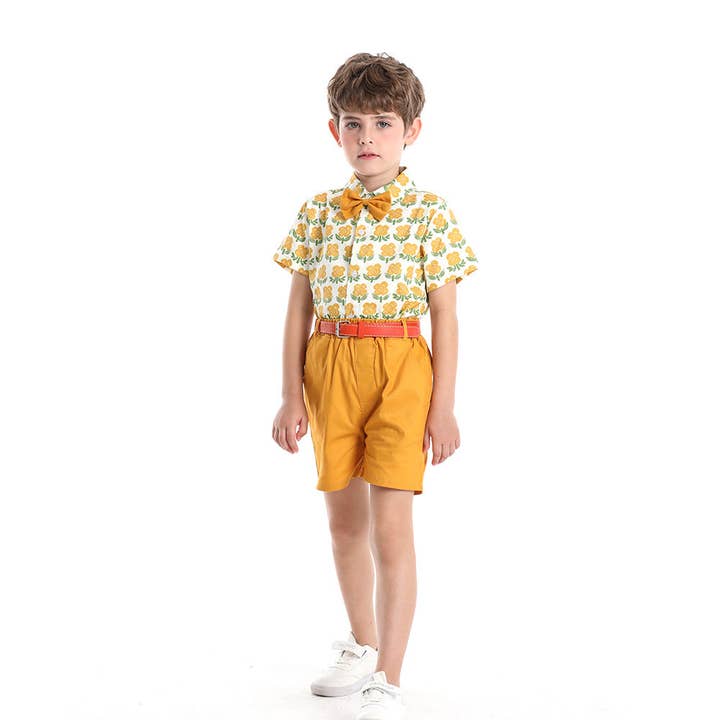 Little Chic Boutique – Engroshandel Top- og shortssæt – til børn – 9M-6Y Småbørn Kortærmet Printet Skjorte Forældre-Barn Bror-Søster Sæt Engros Småbørns Boutique Tøj