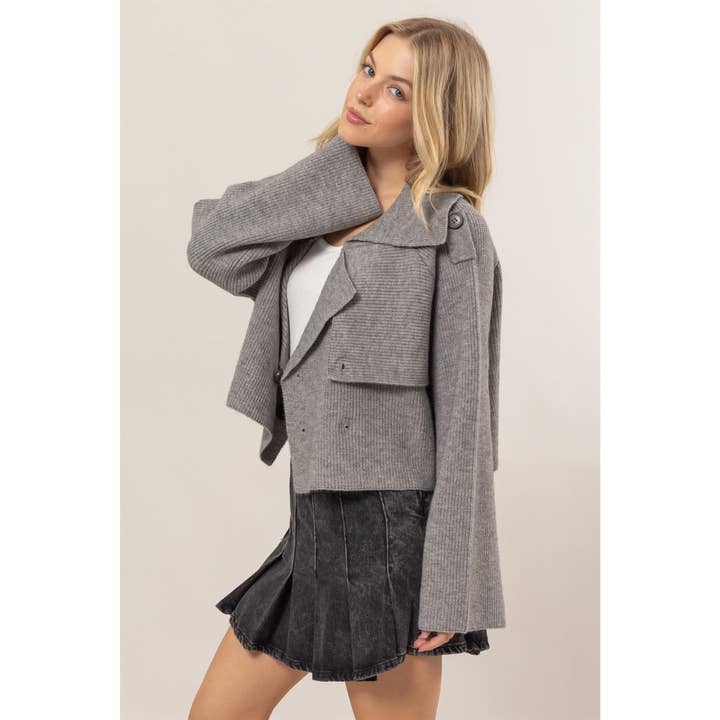 HYFVE - Wholesale Jacket - Women's - Double Breast Sweater Trench Jacket1